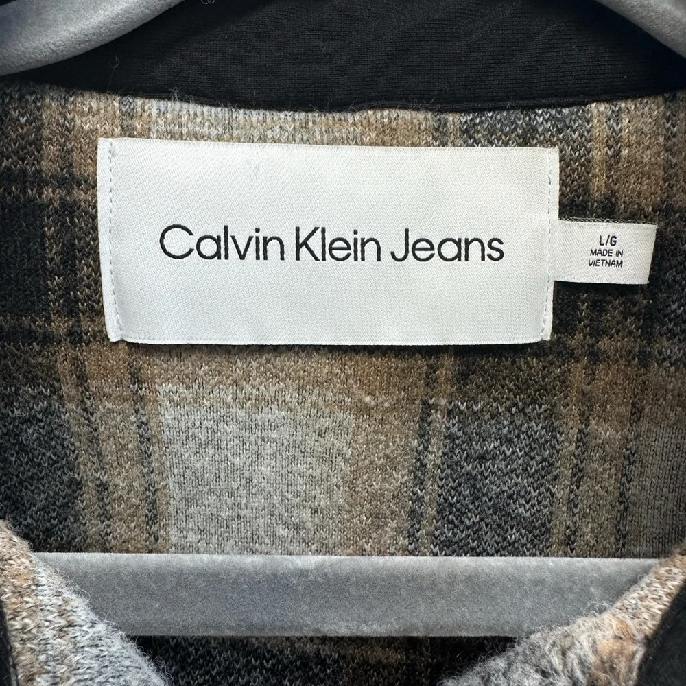 Calvin Klein Jeans Women's Checkered Utility Jacket - Black and brown